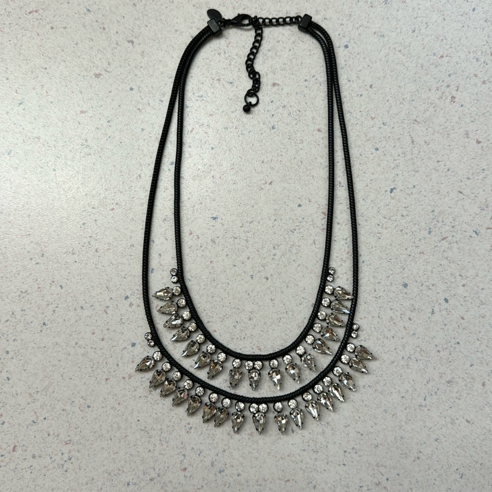 Express Crystal Stone Two Row Necklace